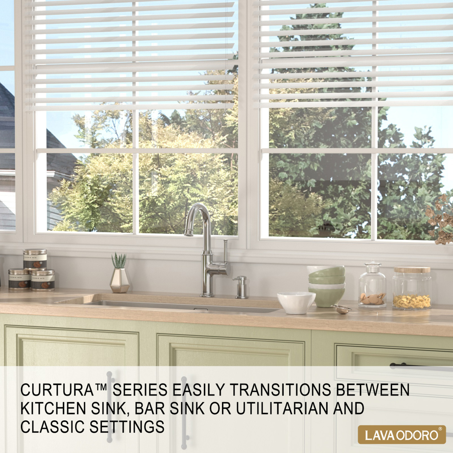 Kitchen Bar Faucet, Chrome, KBF201, Lava Odoro