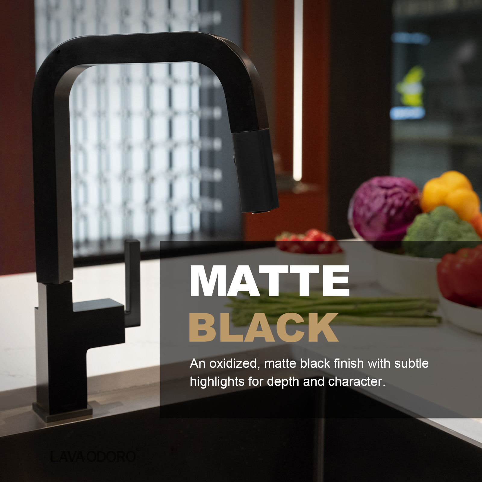 Magnetic Pull Down Kitchen Faucet, KF182 - LAVA ODORO