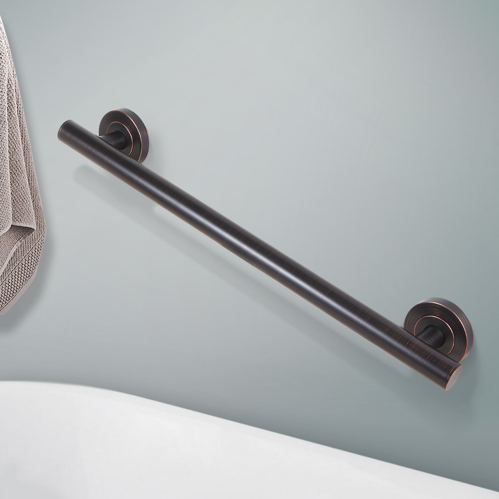 Modern Stainless Steel Handicap Grab Bar for Bathtubs and Showers, Shower Safety Bar for Seniors Disabled, ADA-Compliant-Lava Odoro 