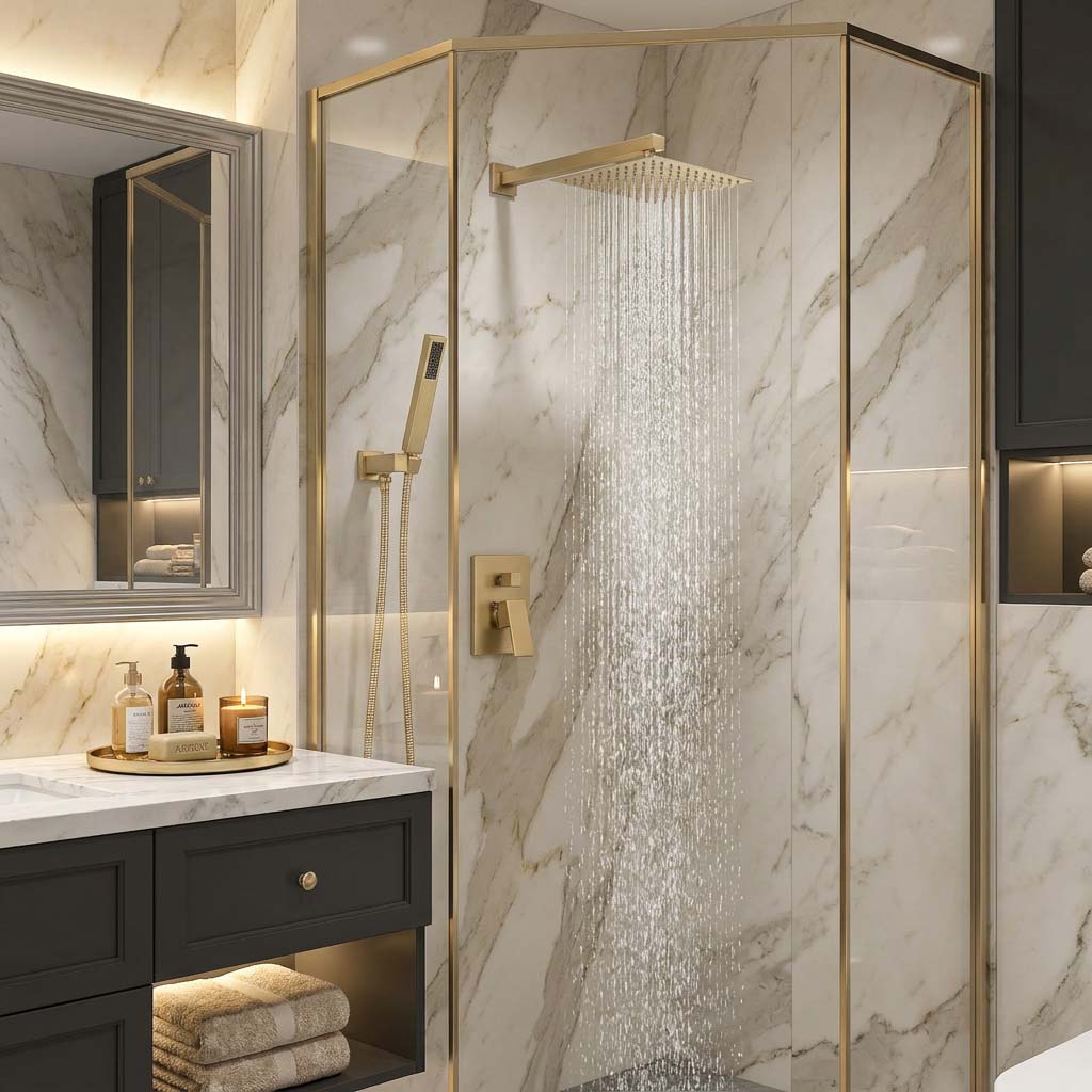 {"default":"gold shower faucet, shower system, shower faucet, champagne bronze shower head"}
