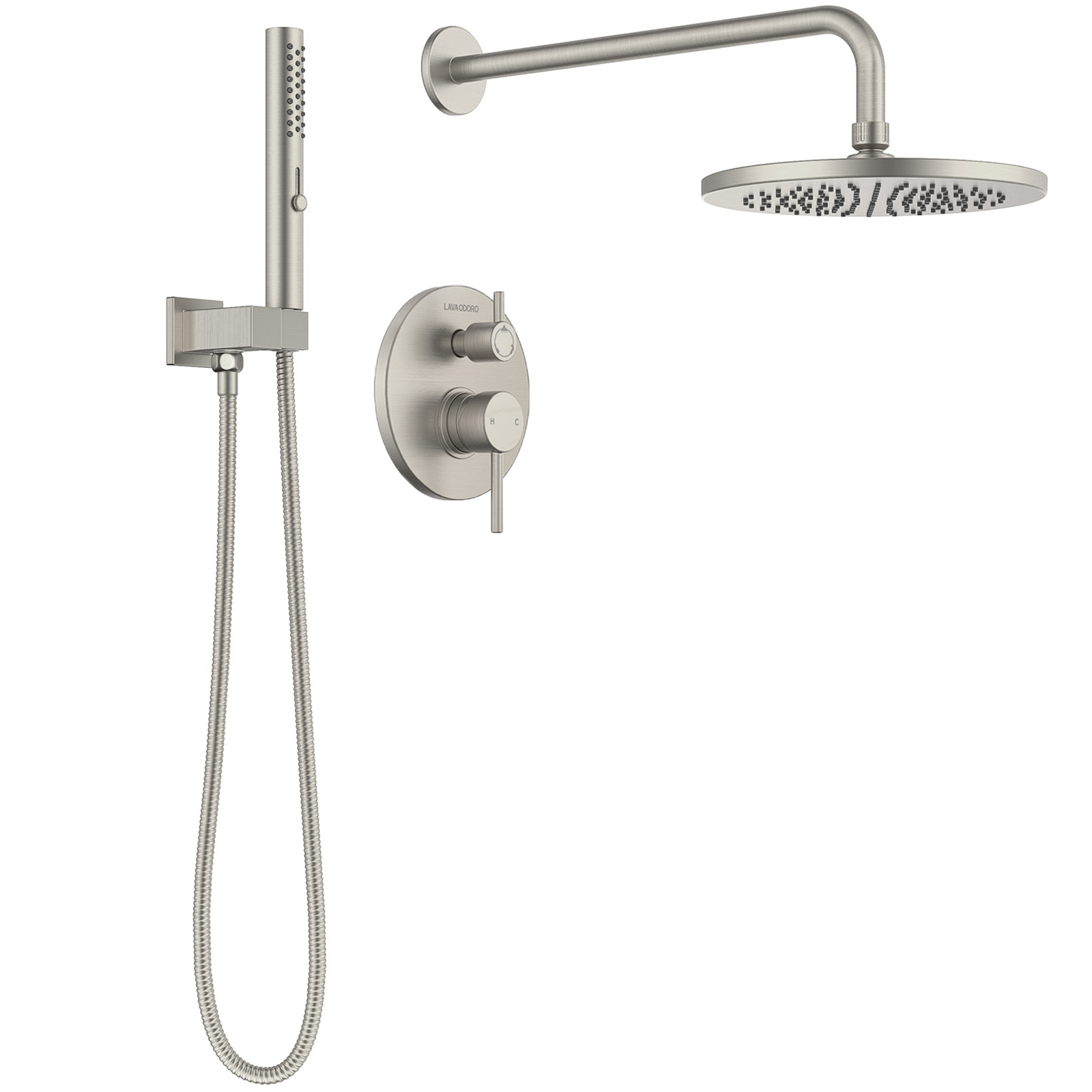 Modern 2-Setting Round Rain Shower Faucet Set, SF104