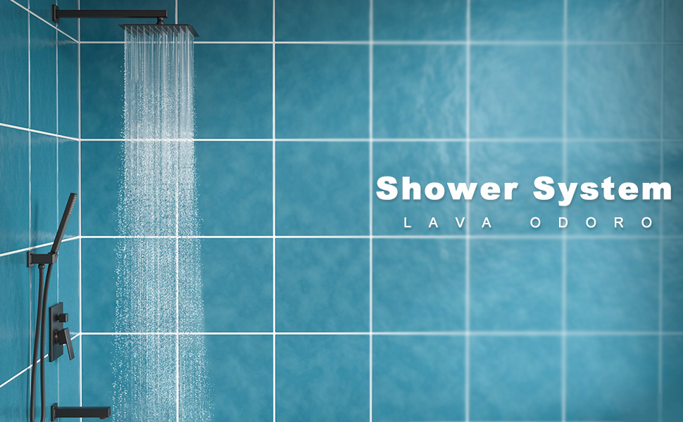 black modern shower faucet set shower system shower faucet with valve shower trim kit lava odoro
