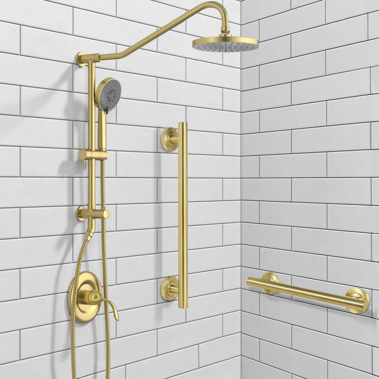 Modern Stainless Steel Handicap Grab Bar for Bathtubs and Showers, Shower Safety Bar for Seniors Disabled, ADA-Compliant-Lava Odoro 