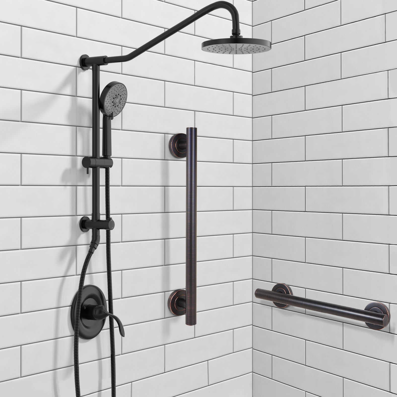 Modern Stainless Steel Handicap Grab Bar for Bathtubs and Showers, Shower Safety Bar for Seniors Disabled, ADA-Compliant-Lava Odoro 