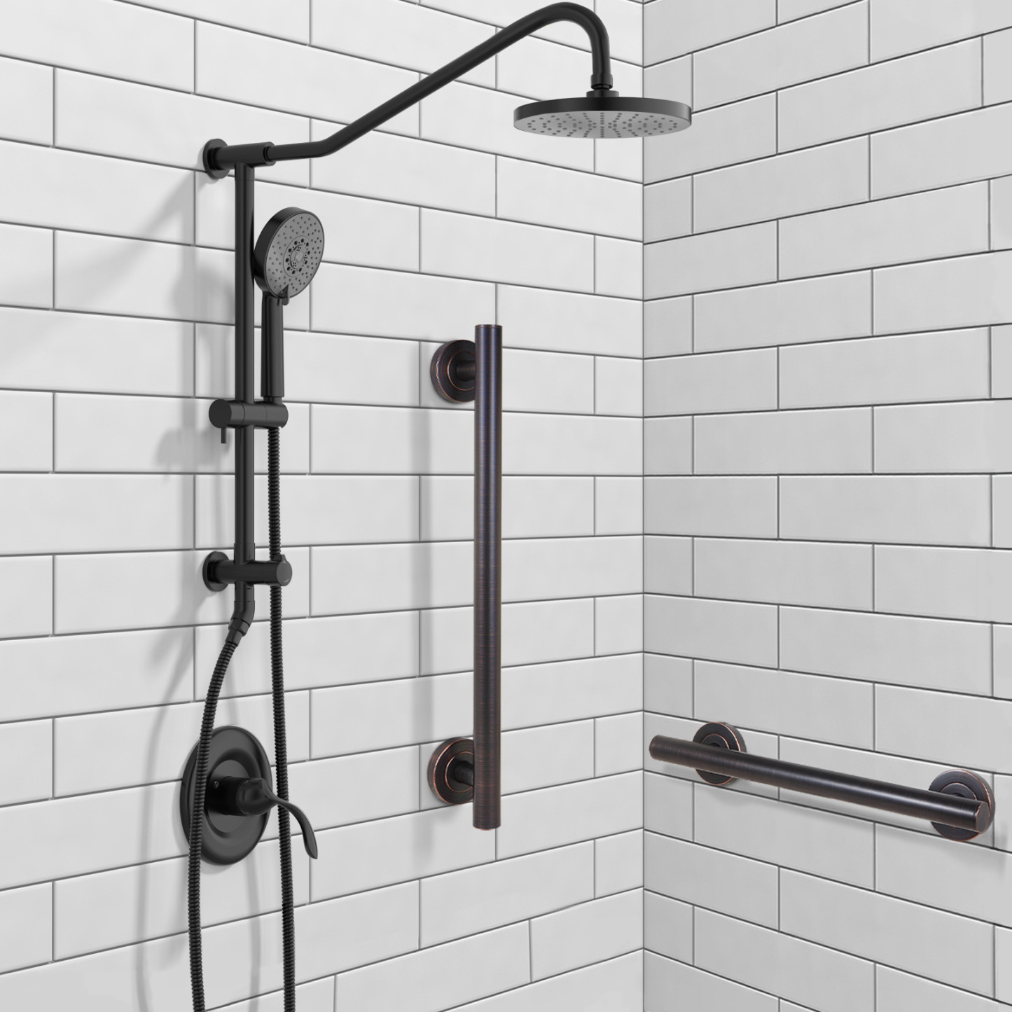 Modern Stainless Steel Handicap Grab Bar for Bathtubs and Showers, Shower Safety Bar for Seniors Disabled, ADA-Compliant-Lava Odoro 