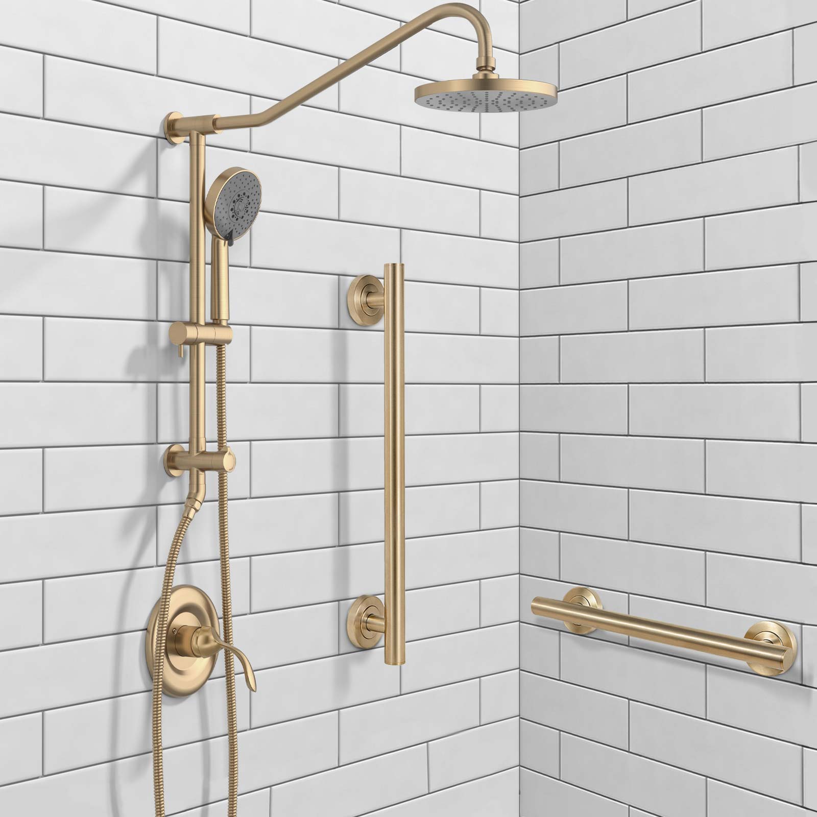 Modern Stainless Steel Handicap Grab Bar for Bathtubs and Showers, Shower Safety Bar for Seniors Disabled, ADA-Compliant-Lava Odoro 