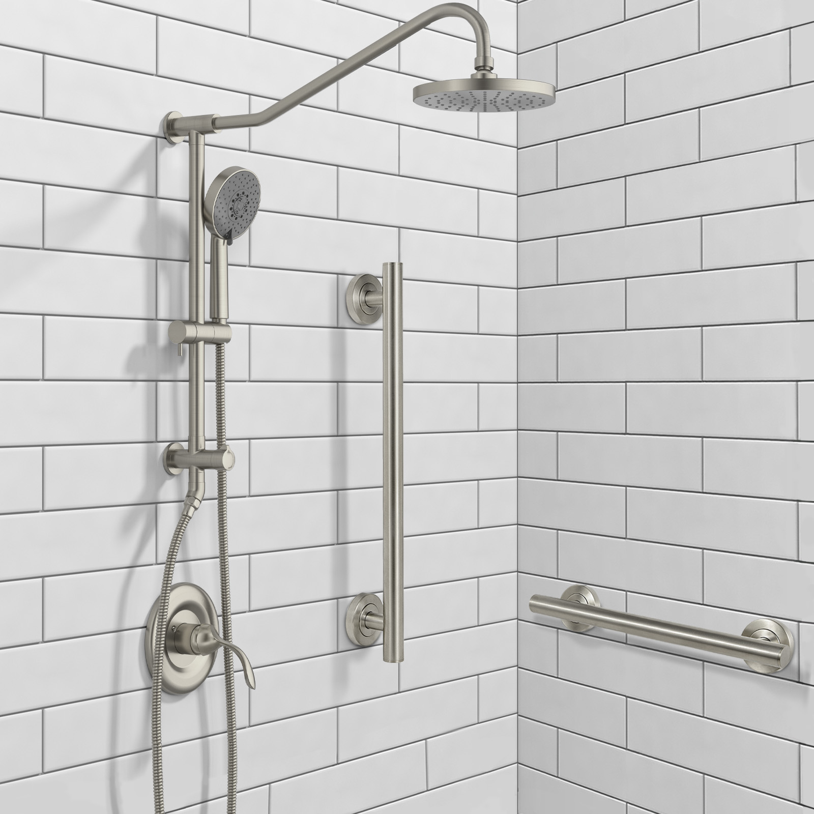 Modern Stainless Steel Handicap Grab Bar for Bathtubs and Showers, Shower Safety Bar for Seniors Disabled, ADA-Compliant-Lava Odoro 