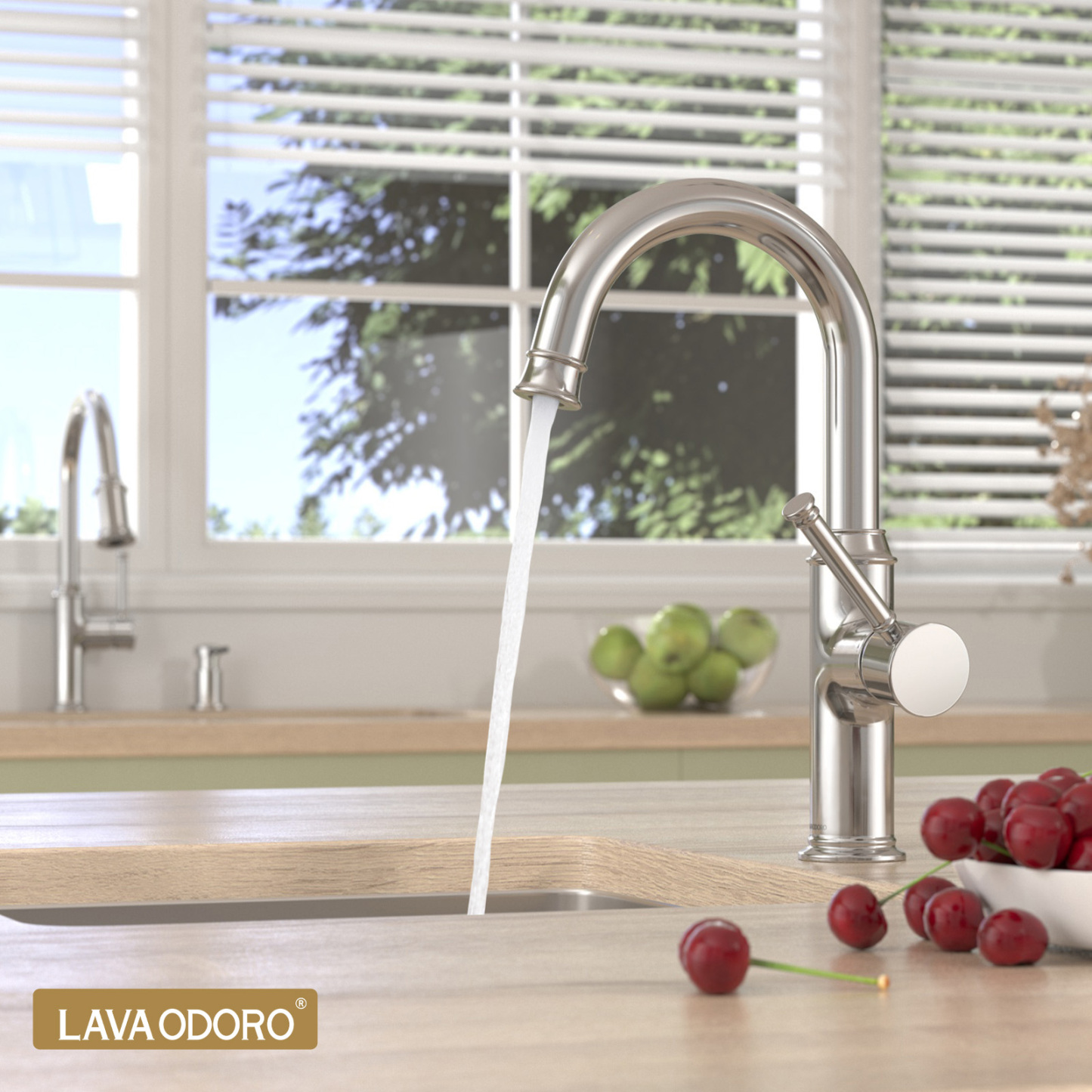 Kitchen Bar Faucet, Chrome, KBF201, Lava Odoro