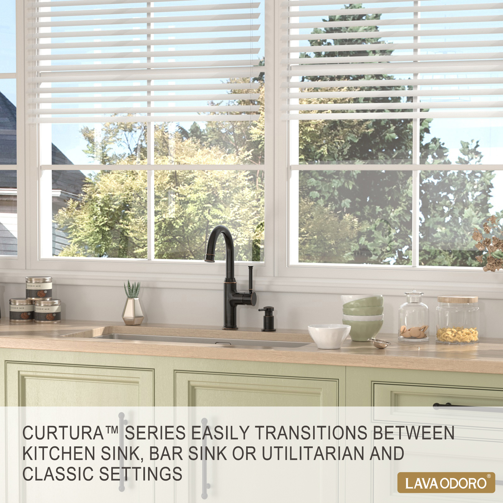 Bar Sink Faucet with Soap Dispenser, Oil Rubbed Bronze, Lava Odoro