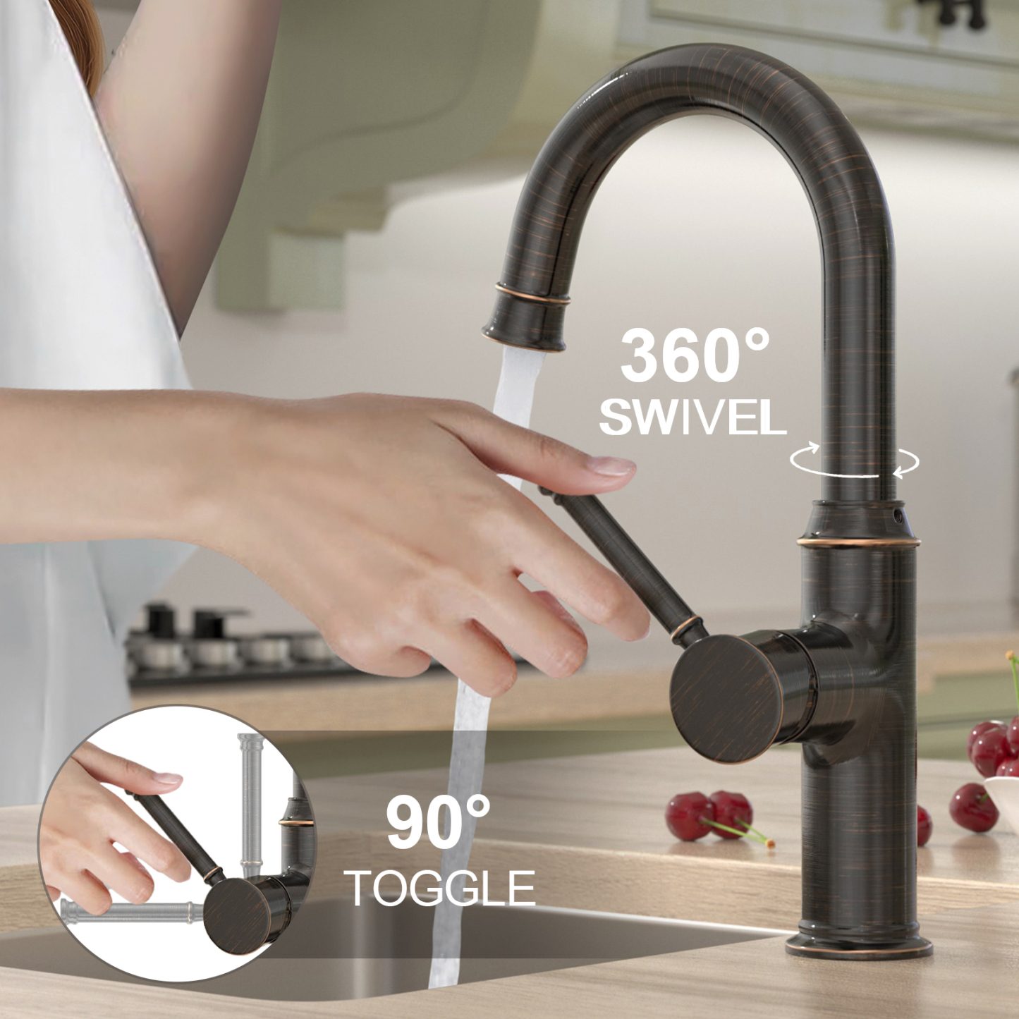 Kitchen Bar Faucet, Oil Rubbed Bronze, KBF201, Lava Odoro