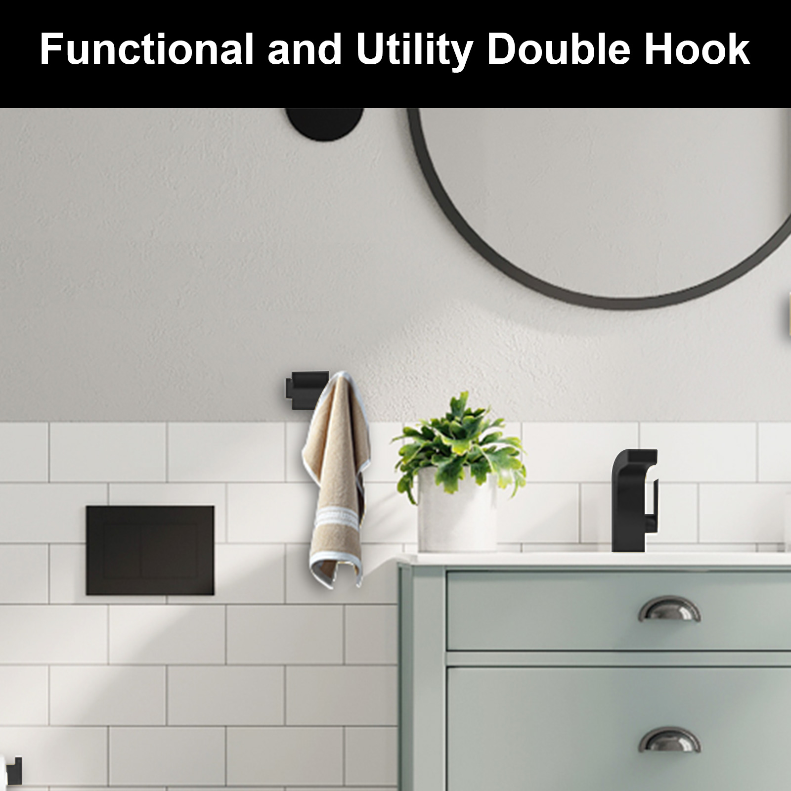 Square Double Towel Hook - Lava Odoro-LAVA ODORO