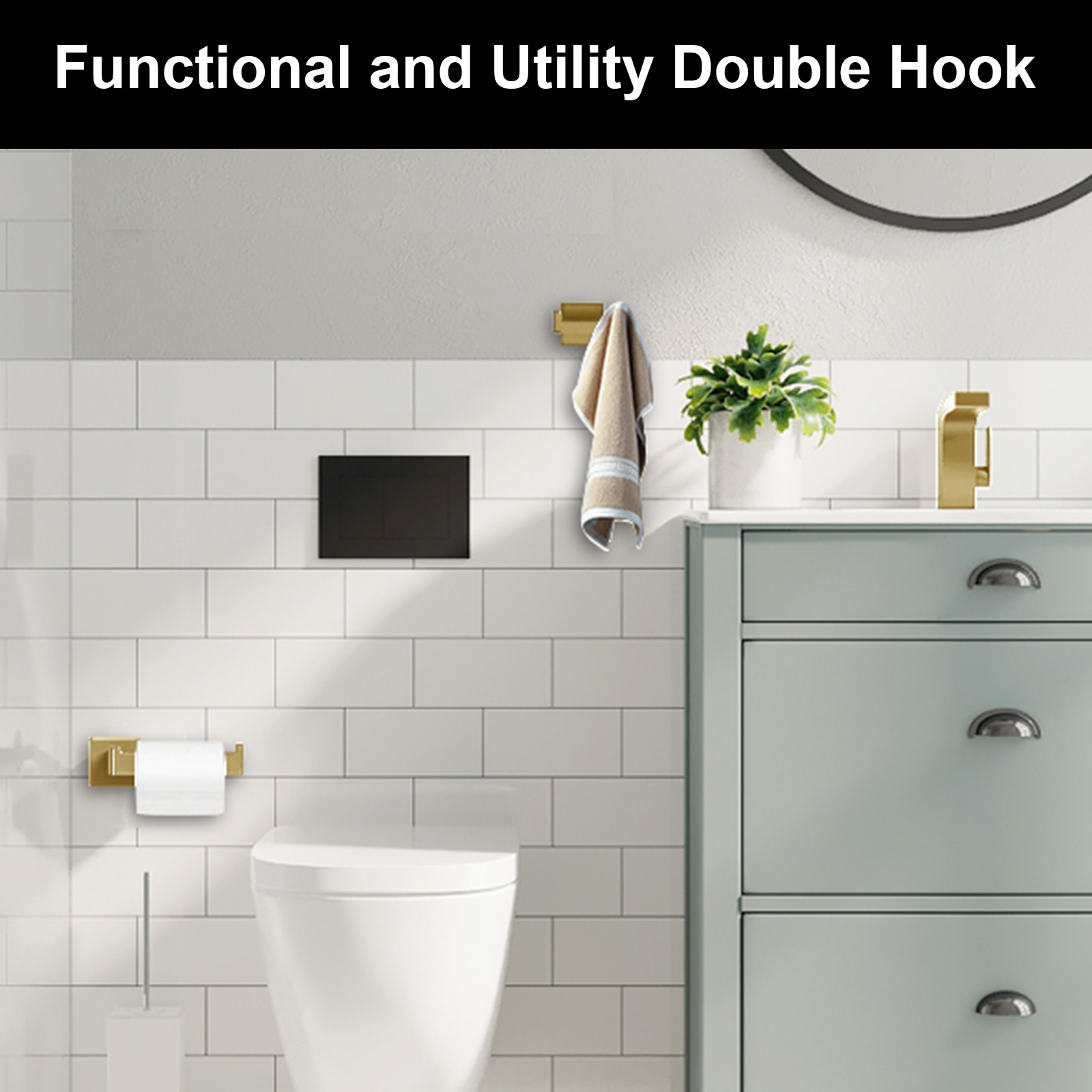 Square Double Towel Hook - Lava Odoro-LAVA ODORO