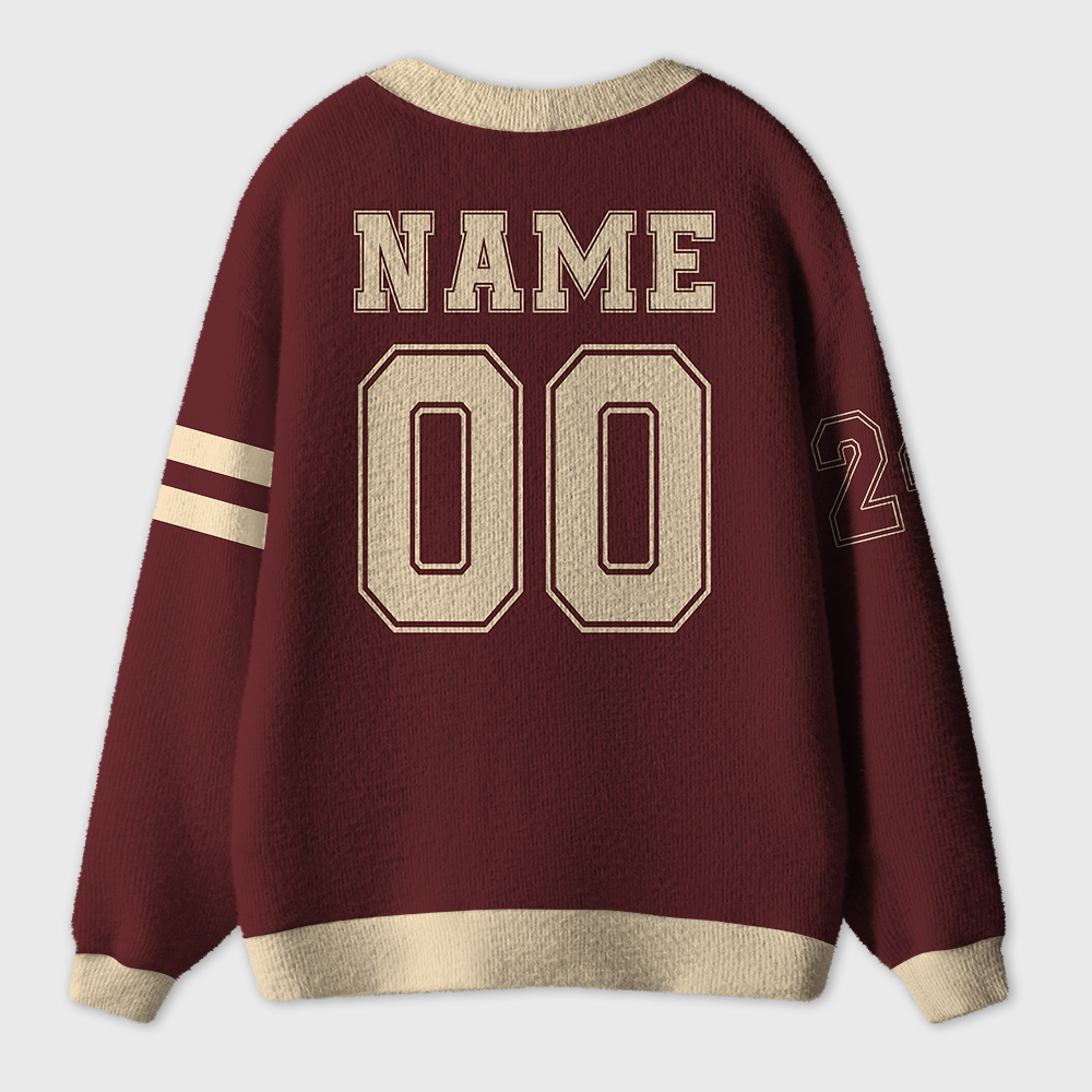 Personalized Mascot Sport Name Number Teacher Ugly Cardigan Sweaters