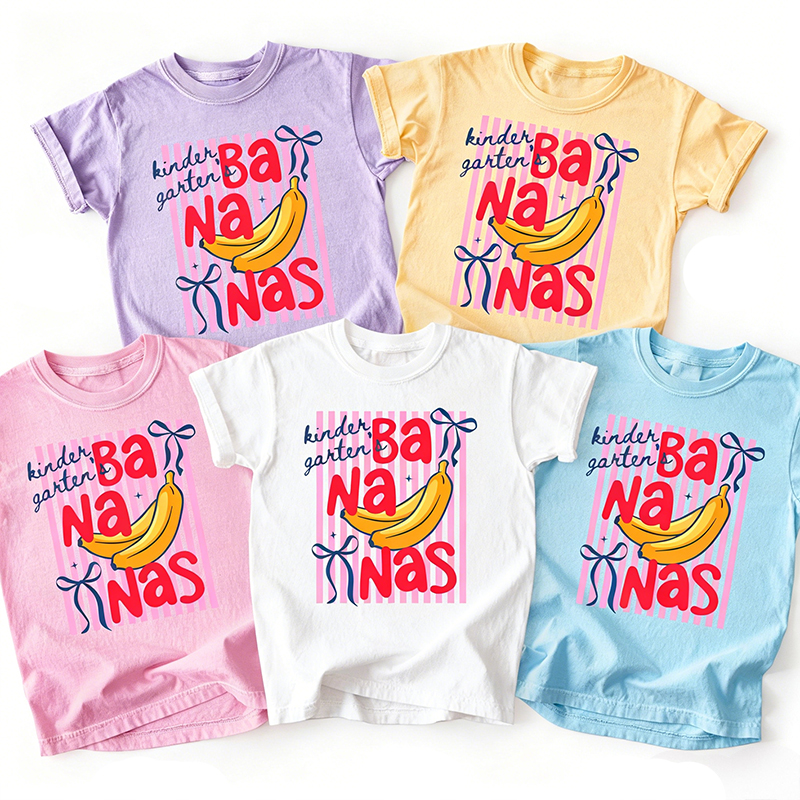 Personalized Grade Cute Banana Bow Graphic Teacher T-Shirt