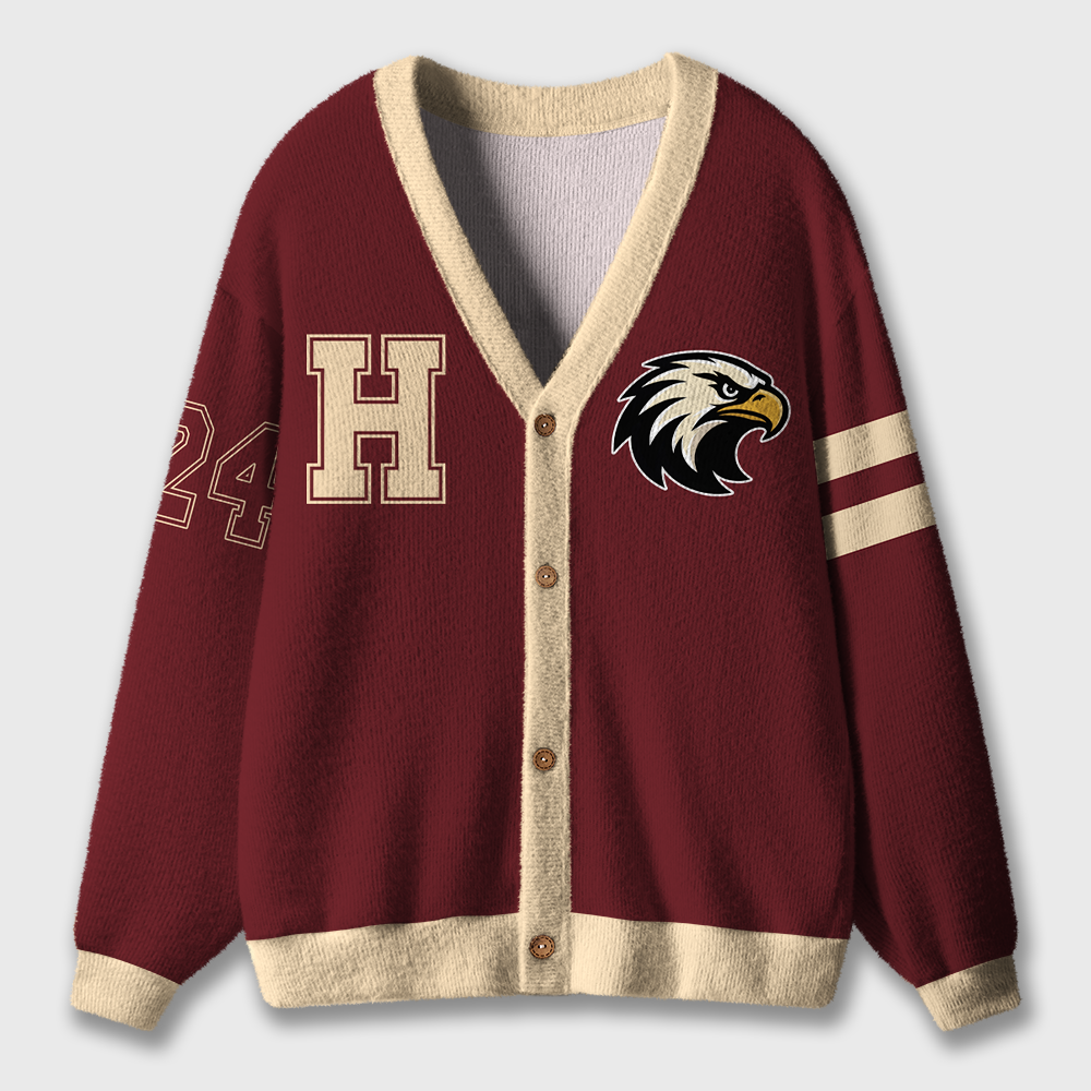 Personalized Mascot Sport Name Number Teacher Ugly Cardigan Sweaters