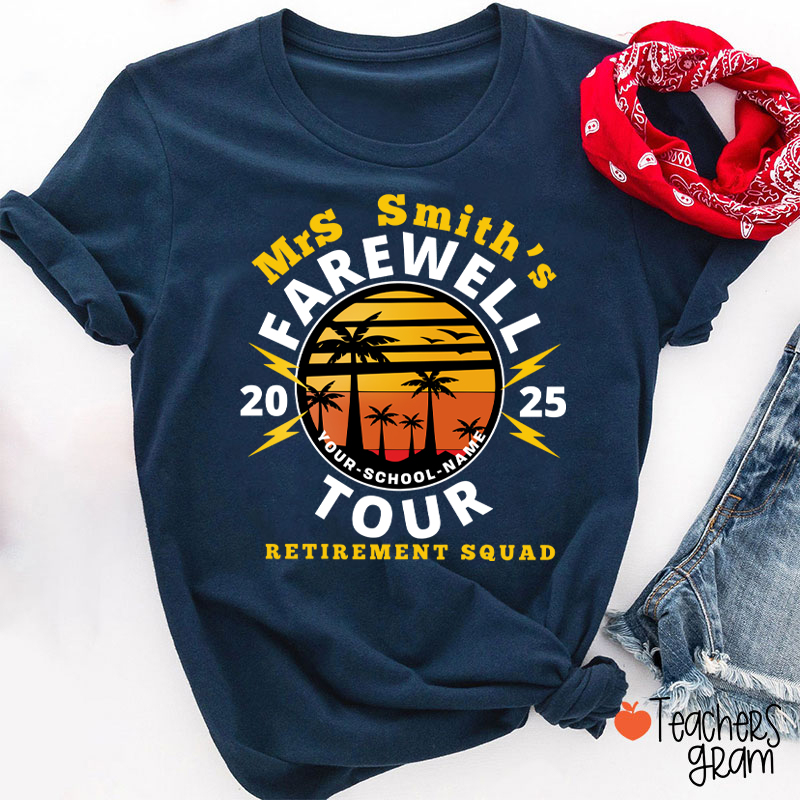 Personalized Teacher's Farewell Tour Retirement Squad Teacher T-Shirt