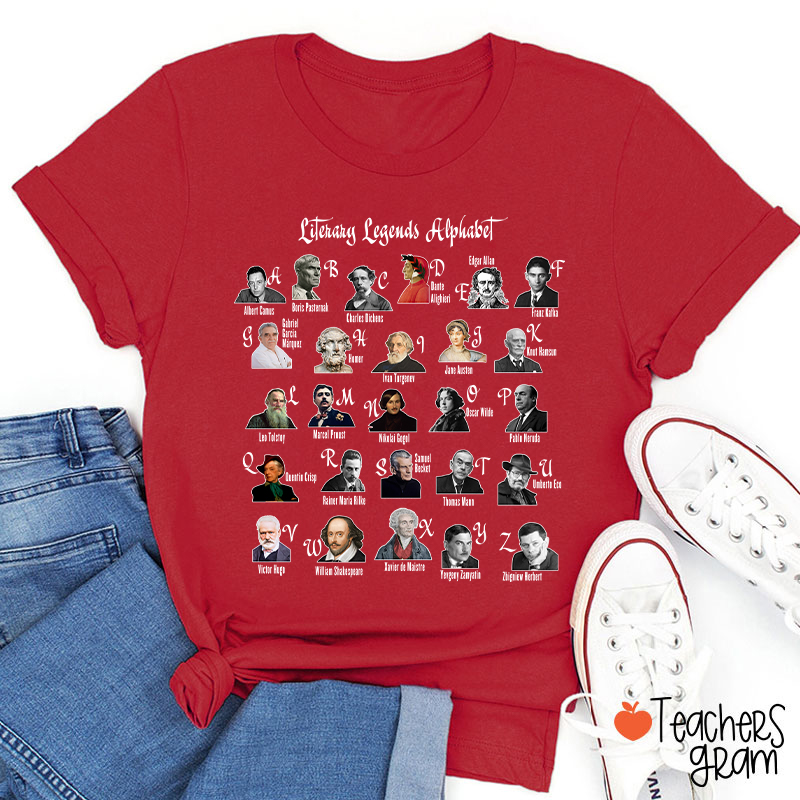 Literary Legends Alphabet Teacher T-Shirt