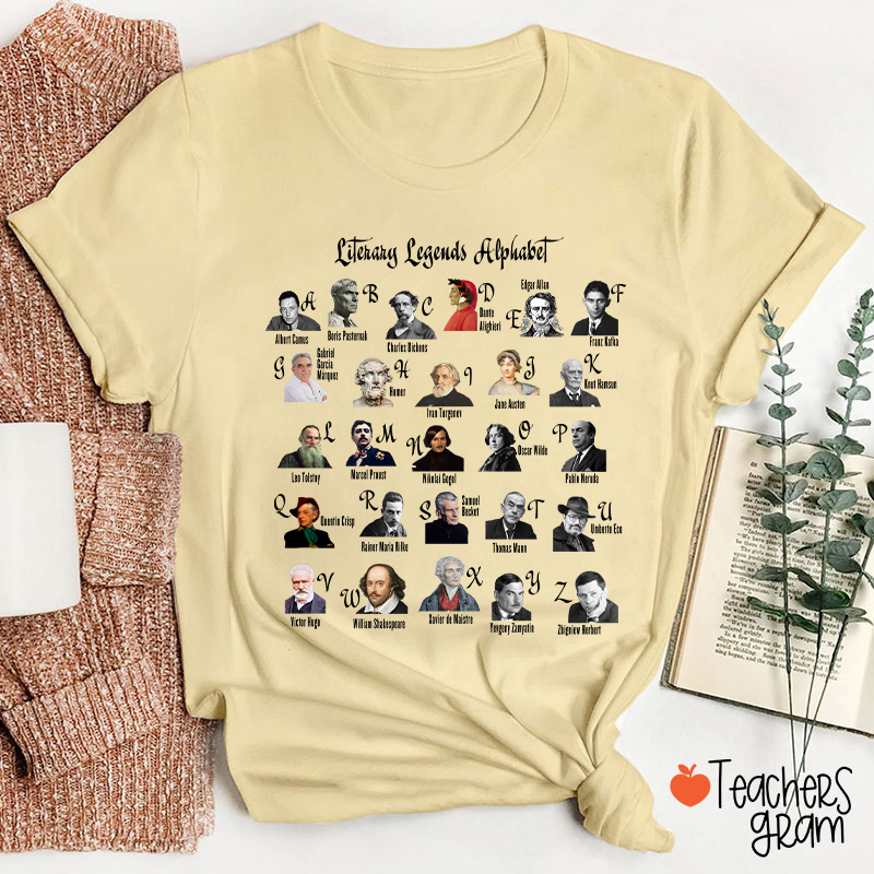 Literary Legends Alphabet Teacher T-Shirt