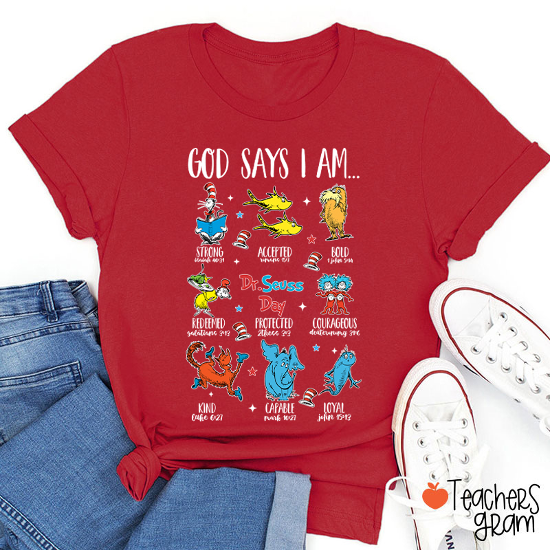 Reading Season God Says I Am Teacher T-Shirt