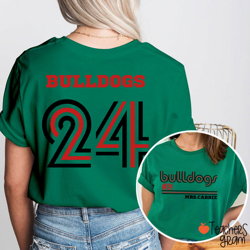 Personalized Mascot Name Game Day Teacher Two Sided T-Shirt