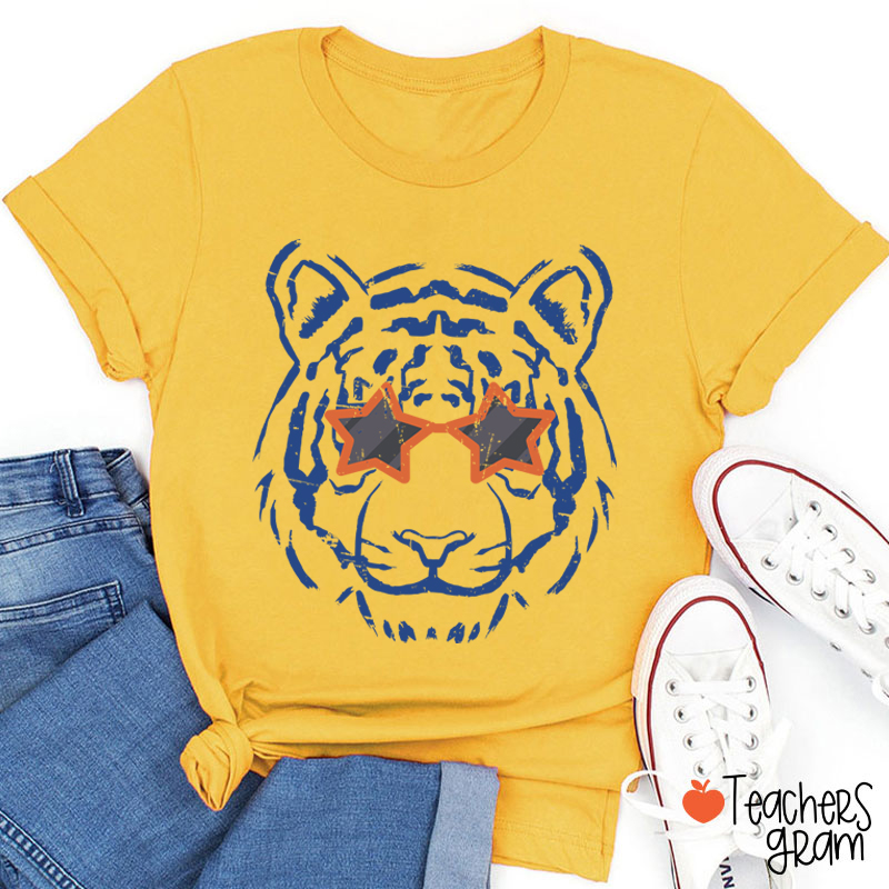 Personalized Mascot Star Glasses Teacher T-Shirt