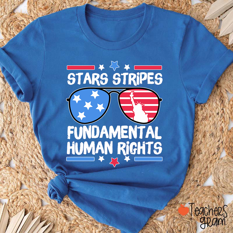 Stars Stripes Fundamental Human Rights Teacher T-Shirt