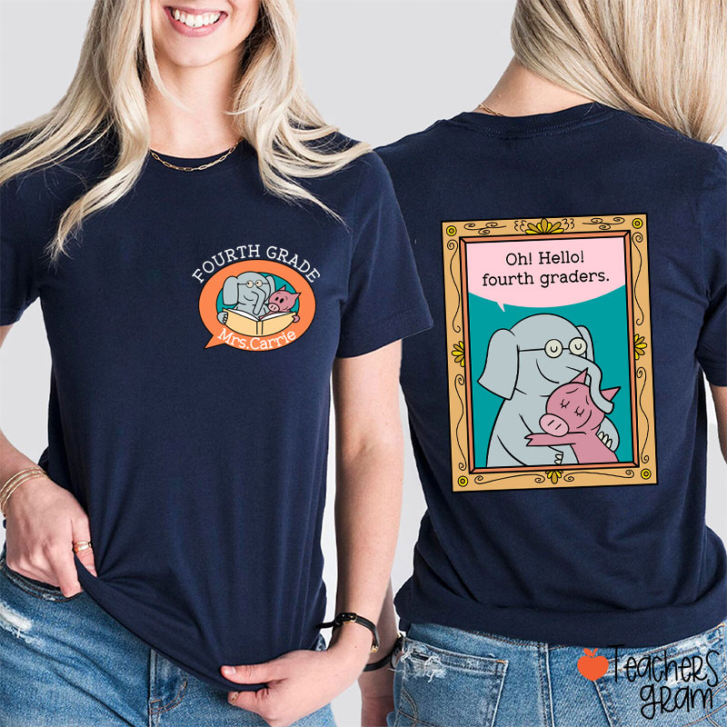 Personalized Oh Hello My Little Friends Teacher Two Sided T-Shirt