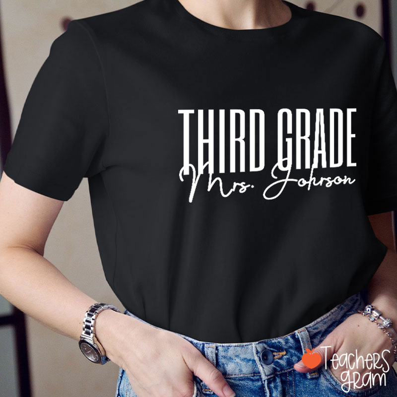 Personalized Grade And Name Back To School Teacher T-Shirt