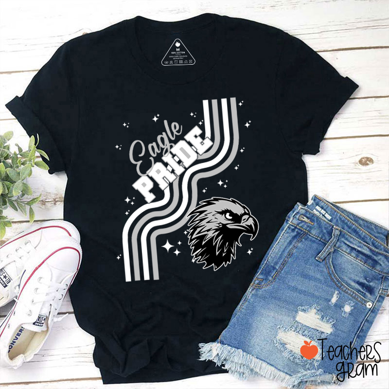 Personalized Mascot Wavy Lines Teacher T-Shirt