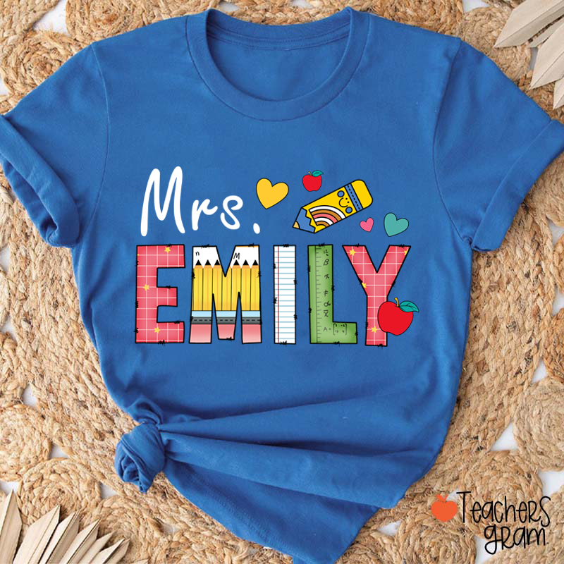 Personalized Name Back To School Teacher T-Shirt