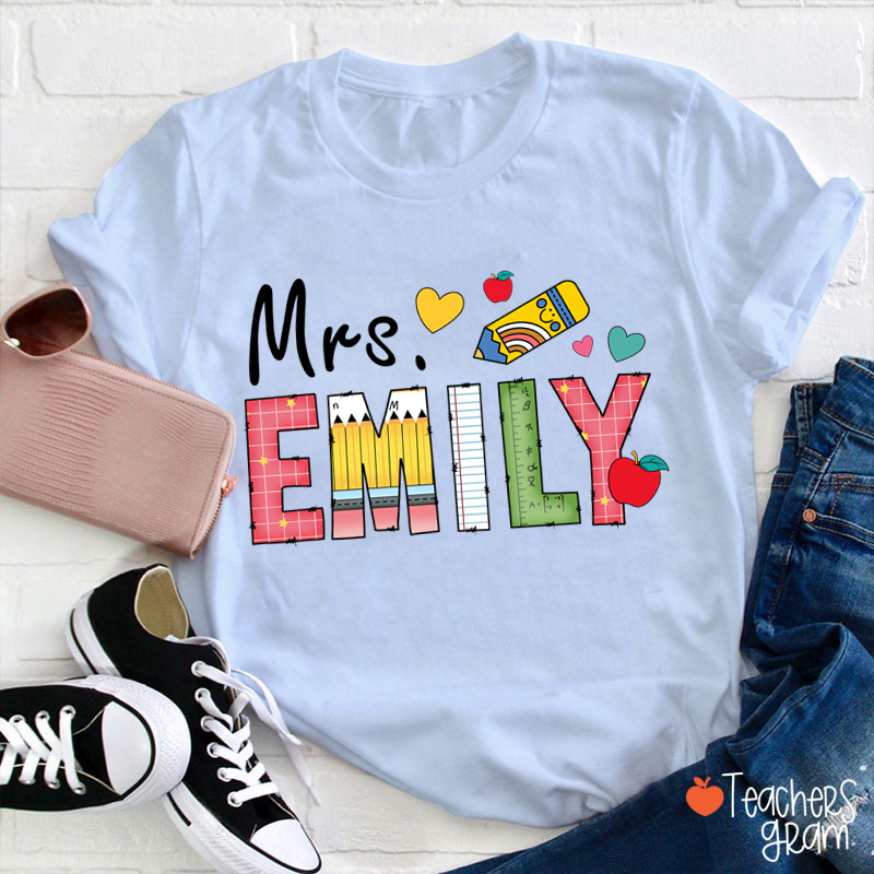 Personalized Name Back To School Teacher T-Shirt