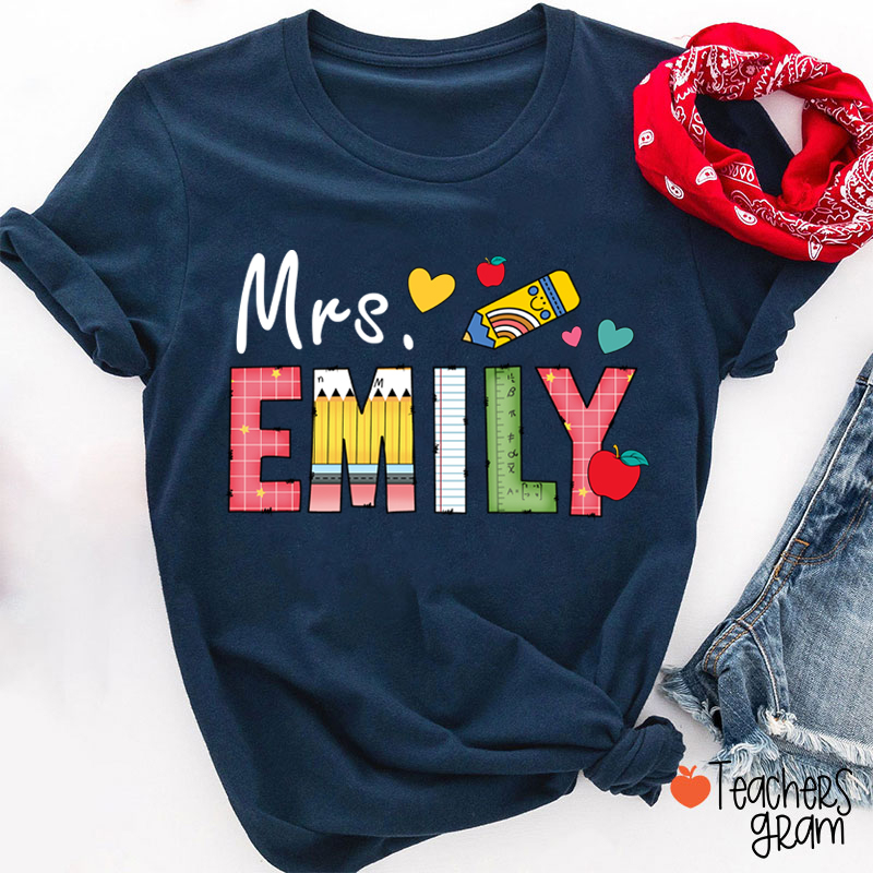 Personalized Name Back To School Teacher T-Shirt