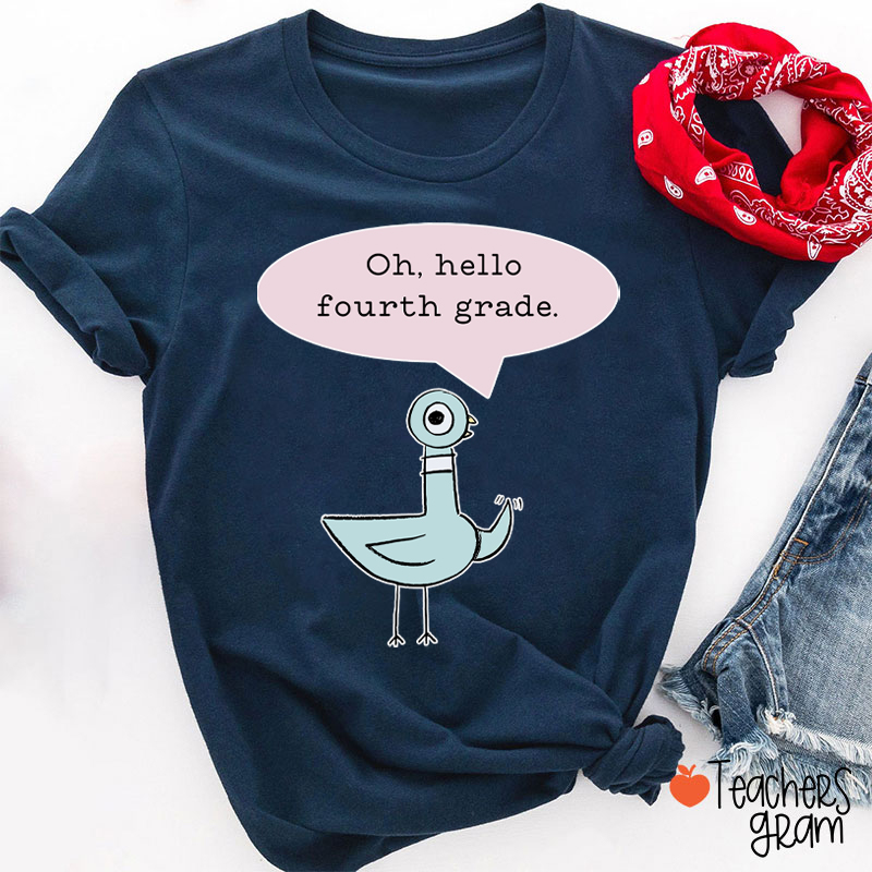 Personalized Grade Hello First Day Teacher Teacher T-Shirt