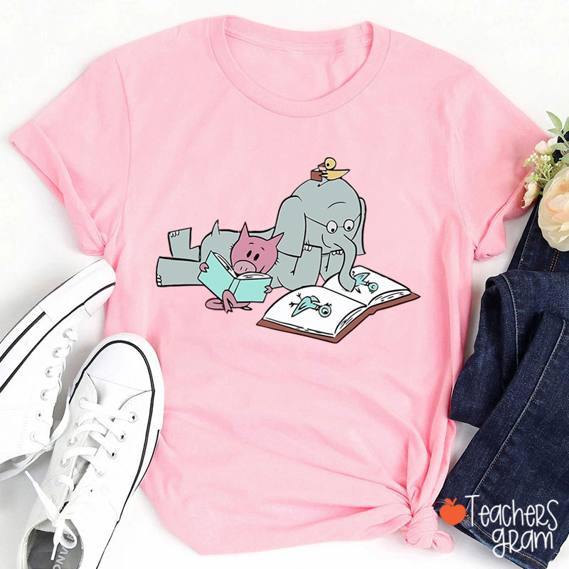 The Elephant And The Little Pig Read Together Teacher T-Shirt