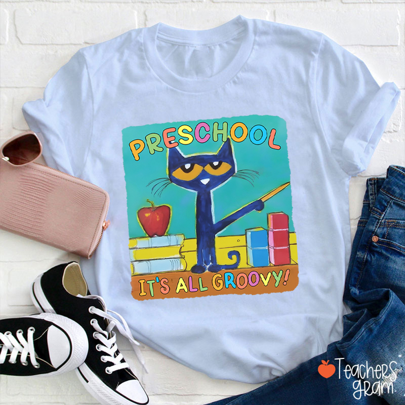Personalized Grade It's All Groovy Teacher T-Shirt