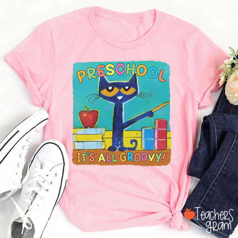 Personalized Grade It's All Groovy Teacher T-Shirt