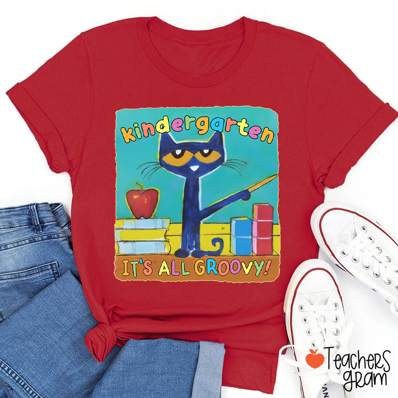 Personalized Grade It's All Groovy Teacher T-Shirt