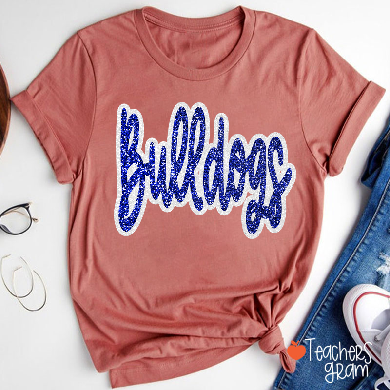 Personalized Mascot Glitter Cheer For Them Teacher T-Shirt