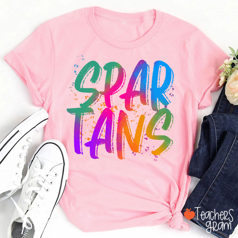 Personalized Mascot Watercolor Fonts Teacher T-Shirt