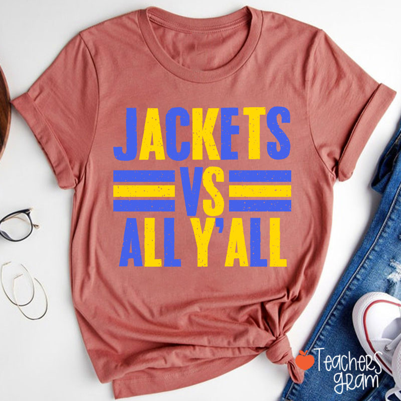 Personalized Mascot All Y'all School Spirit Teacher T-Shirt