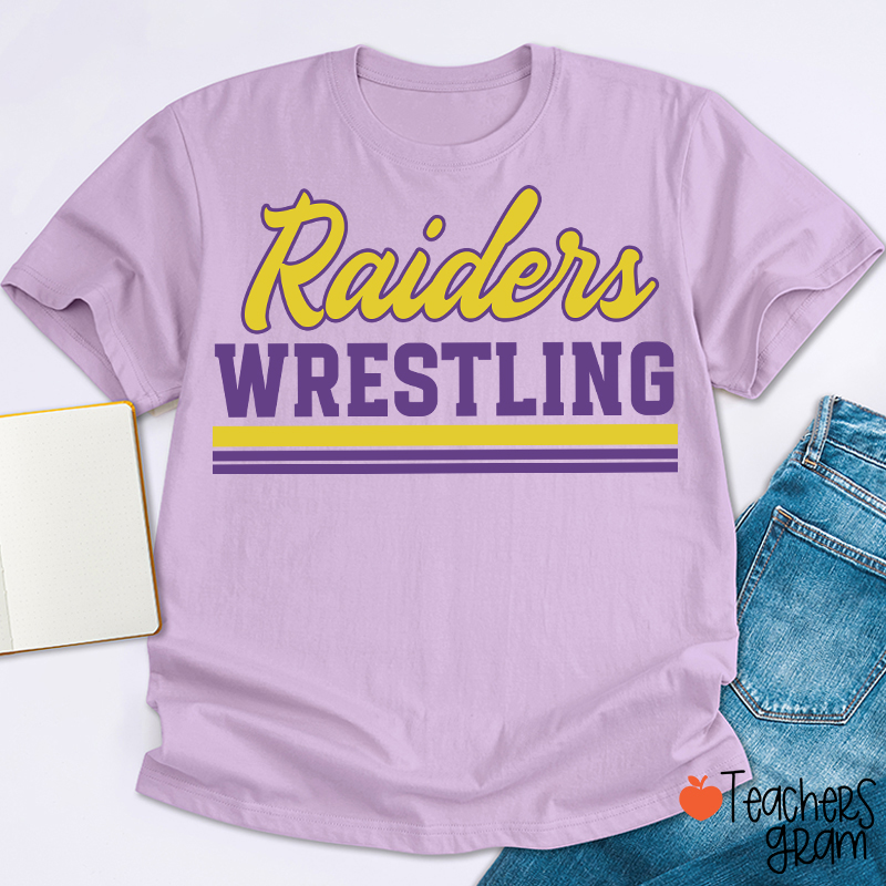 Personalized Mascot And School Name Contrasting Lines Teacher T-Shirt