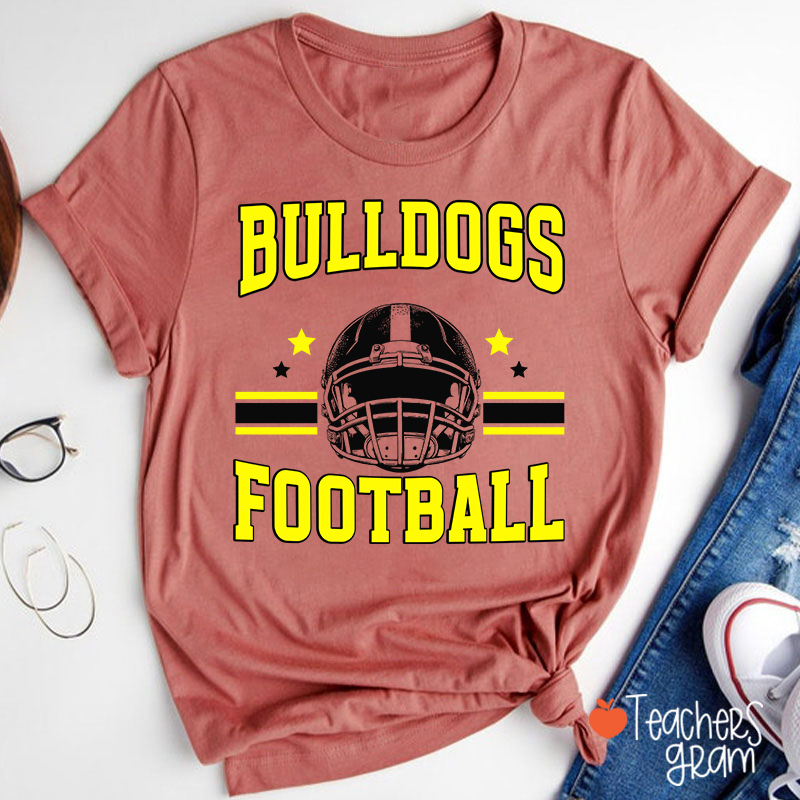 Personalized Mascot Football School Spirit Teacher T-Shirt