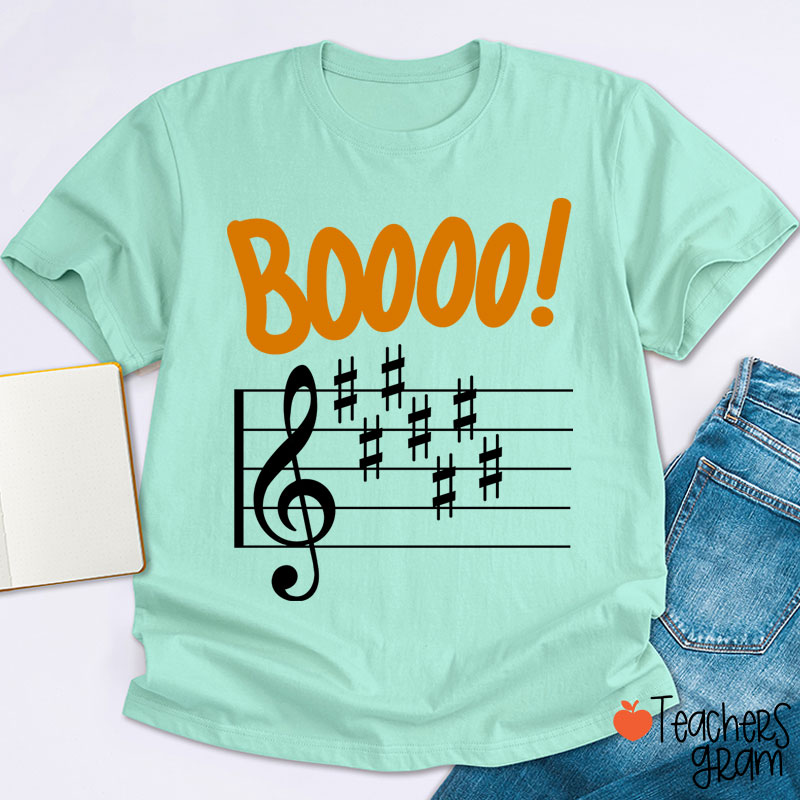 Boo Music Score Teacher T-Shirt
