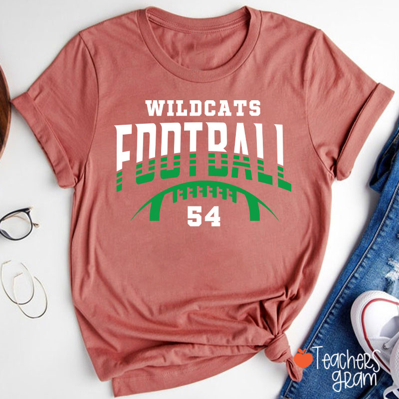 Personalized Mascot Sport And Number Game Day Teacher T-Shirt