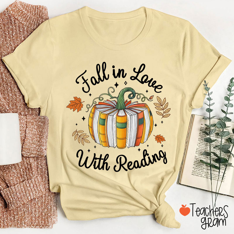 Fall In Love With Reading Autumn Teacher T-Shirt