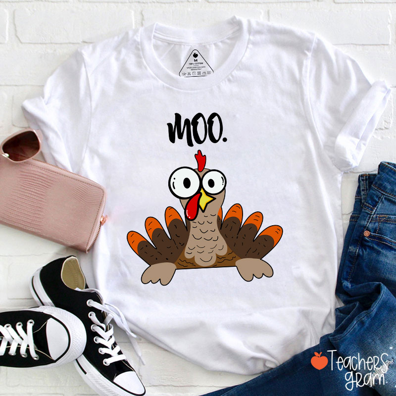 Rooster Crows Thanksgiving Teacher T-Shirt