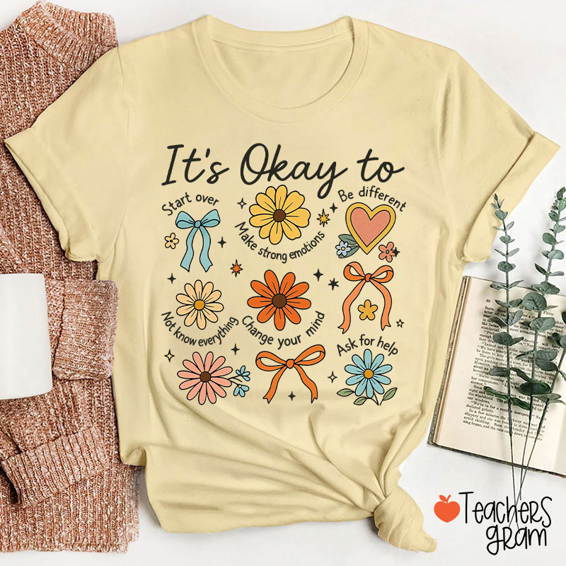 Retro Daisy It's Okay To Teacher T-Shirt