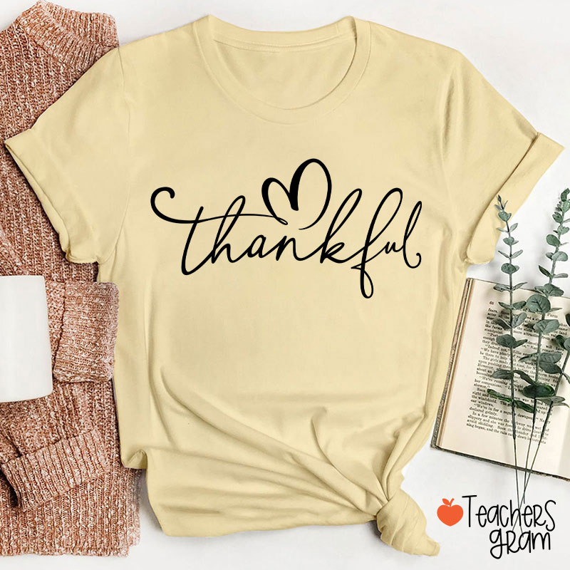 Thanksgiving Fall Thankful Teacher T-Shirt