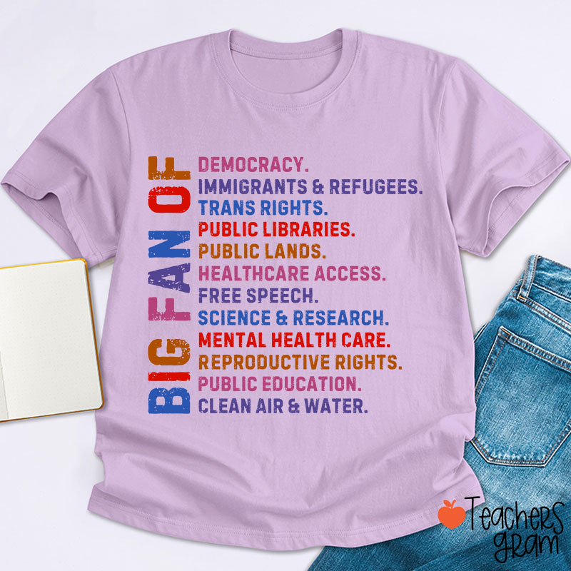 Big Fan Of Human Rights Democracy Teacher T-Shirt