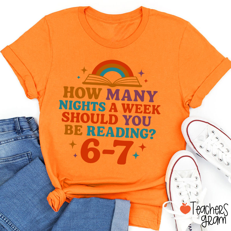 How Many Nights 6–7 Meme Teacher T-Shirt